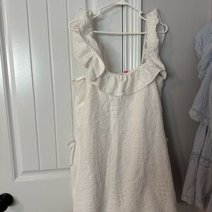 White Ruffled Sleeveless Dress